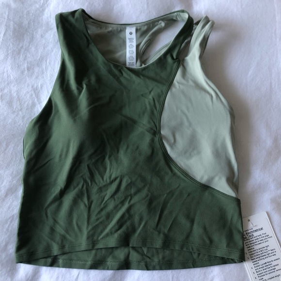 Nulu Asymmetrical Top Colour Block by lululemon size 6 green - Picture 1 of 9